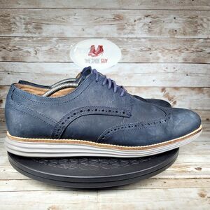 Cole Haan Grand OS Men's Size 11.5M Blue Nubuck Oxford Wingtip Shoes